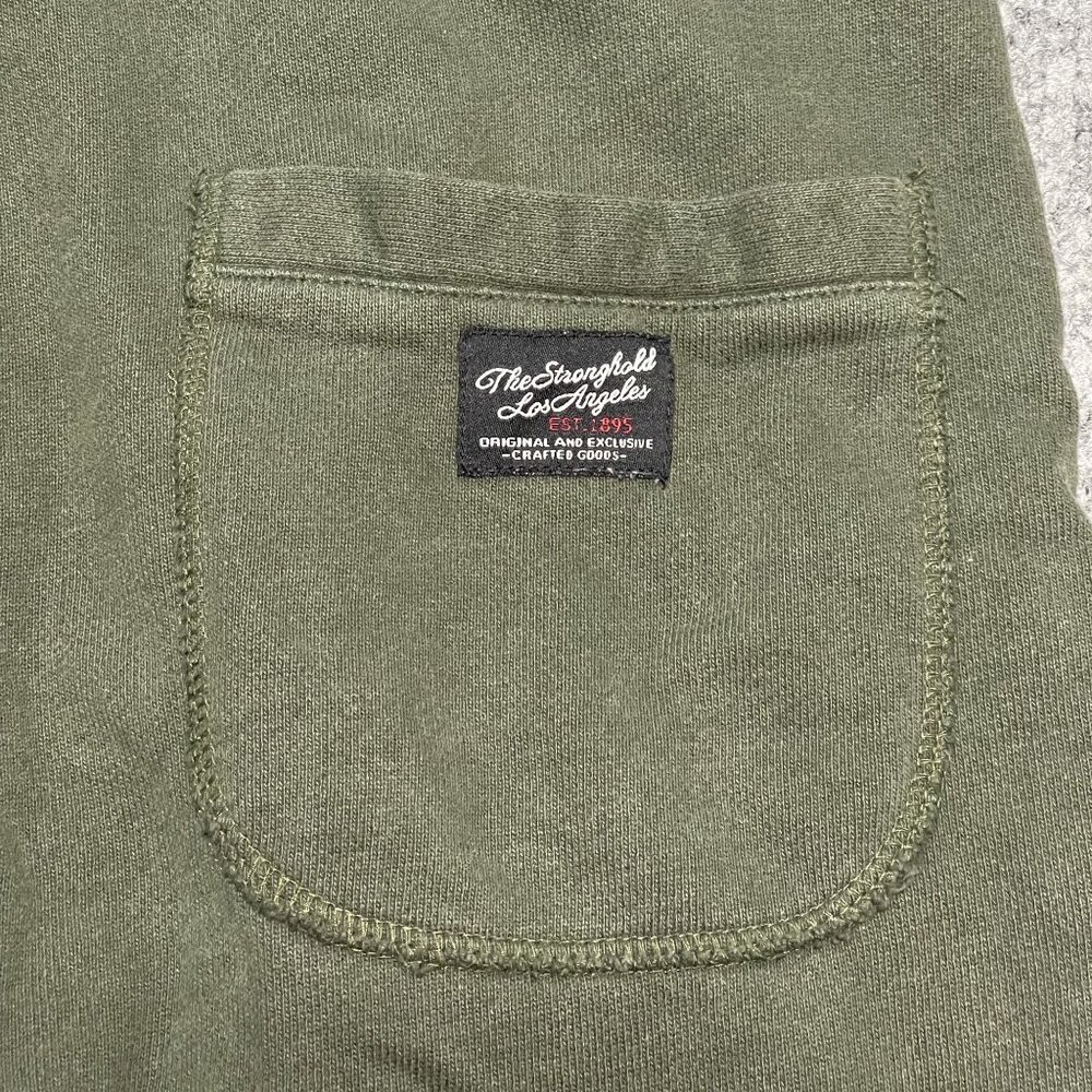 The Stronghold Olive Green Cotton Blend Lounge Pants Joggers L - Picture 8 of 11